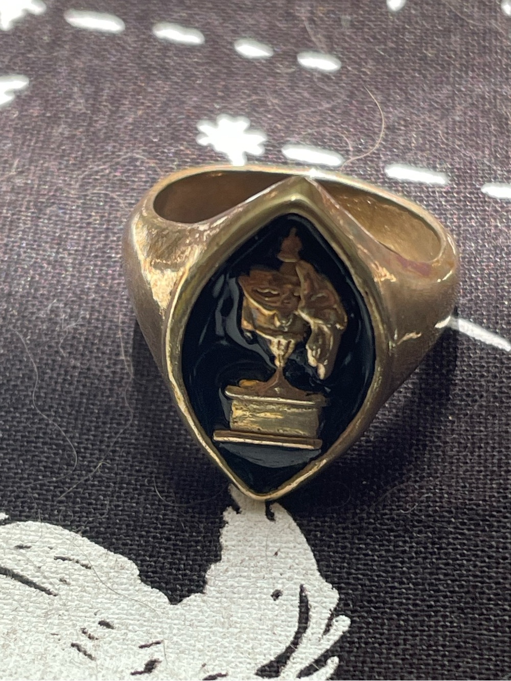 Brass Mother Night Urn Ring - Picture 2 of 4